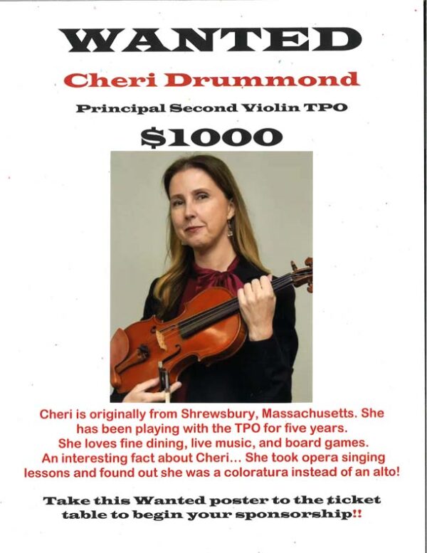 Principal Violin - Cheri Drummond