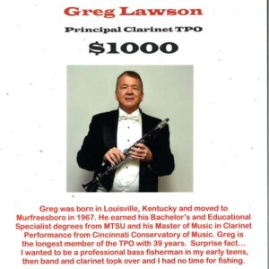 Principal Clarinet - Greg Lawson