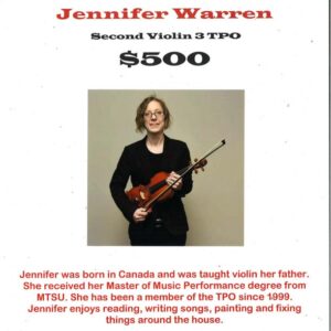 2nd Violin - Jennifer Warren