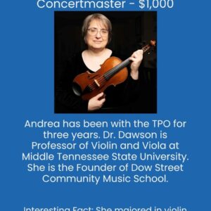 Concert Master – Andrea Dawson