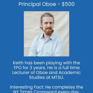 Principal Oboe – Keith Sorrels