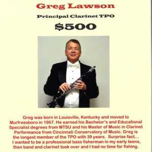 Principal Clarinet - Greg Lawson